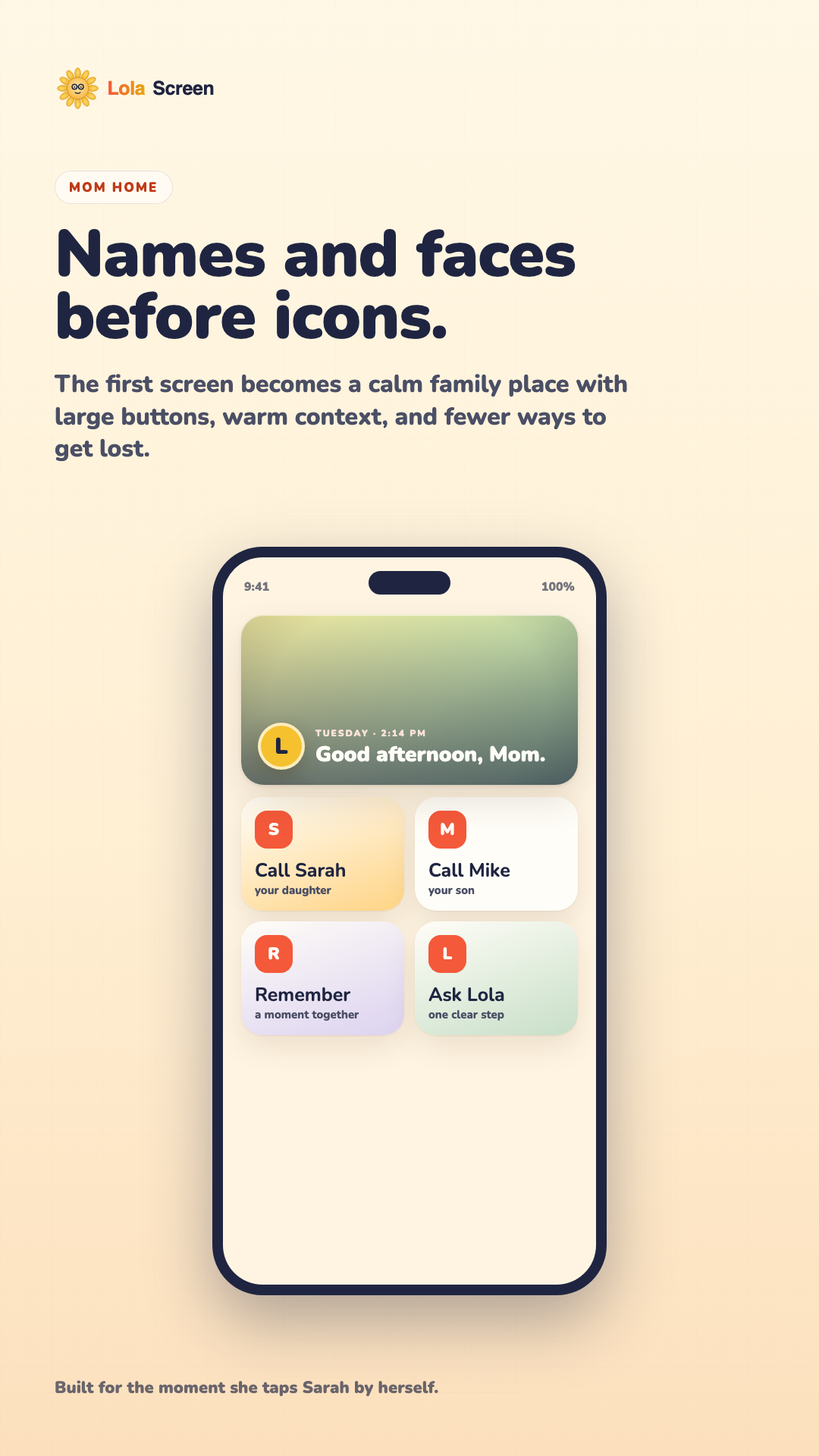 LolaScreen Mom home screenshot